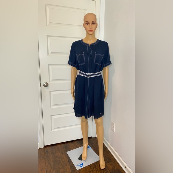 Tommy Hilfiger Blue Dress with Belt - Size 10 - Gently Used - Picture 5 of 12